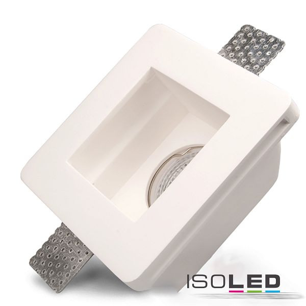 ISOLED Gips-Einbaustrahler GU5.3, quadratisch, rückversetzt, weiß, 112074