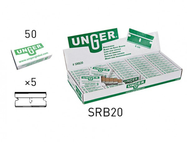 UNGER Ersatzklingen, 4 cm, VE: 1 Box á 250 Klingen, SRB20