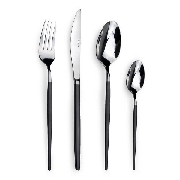 Amefa Tischmesser Schwarz (12 Stück), 18/0 Edelstahl sorgt für hervorragende Haltbarkeit, DX681