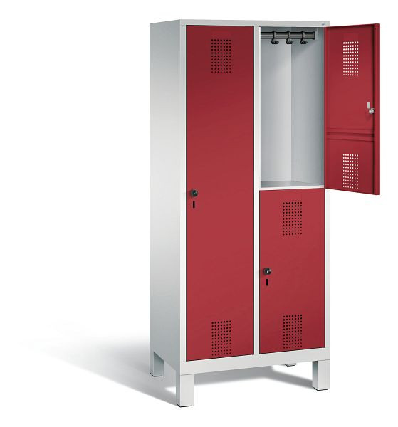 C+P Kombi-Spind Evolo, H1850xB810xT500mm, Farbe: Lichtgrau / Rubinrot, 48610-22 S10024