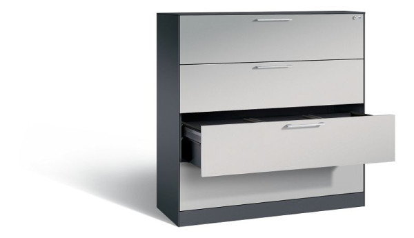 C+P Hängeregistraturschrank Asisto, H1310xB1200xT435mm, Farbe: Verkehrsweiß, Bügelgriff, 146021-413 S10115