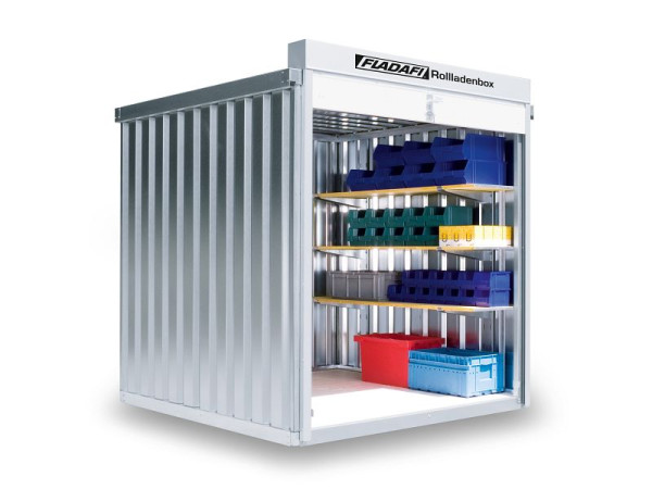 FLADAFI Rollladenbox RB 1200, verzinkt, montiert, mit Holzfußboden, 2.100 x 2.170 x 2.320 mm, F9512-F911