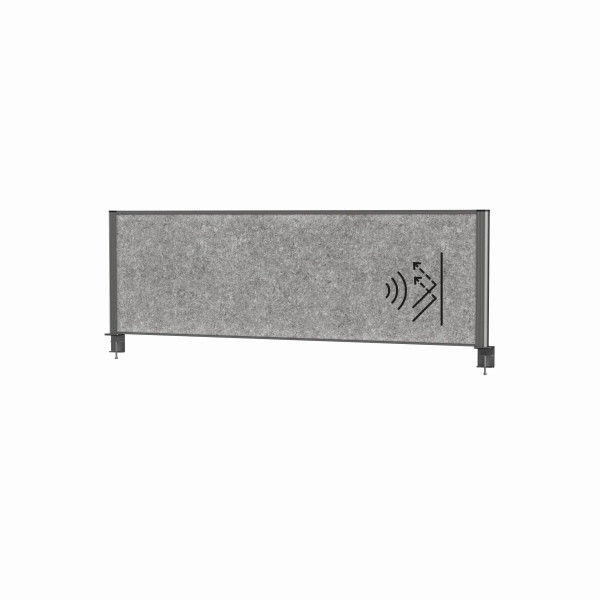 MAUL Tisch-Trennwand MAULconnecto 160x50 cm Akustik dunkel, anthraziter Rahmen, 9751689