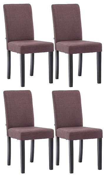 CLP 4er Set Esszimmerstuhl Ina Stoff schwarz, braun, 182258503