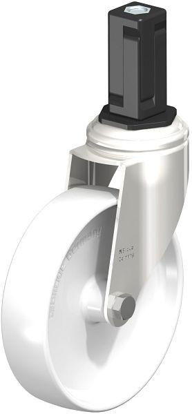 Blickle LKRXA-PO 126G-11-EXV14 Edelstahl-Apparate-Lenkrolle mit Expander, Polyamid, Weiß, 853572