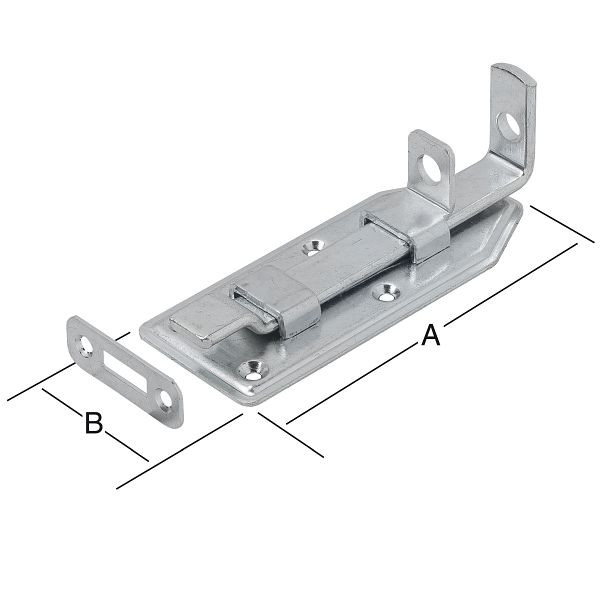Vormann Türschlossriegel 180 x 65 mm, gekröpft, verzinkt, VE: 5 Stück, 000106180Z