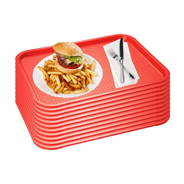 APS Fast Food Tablett, Serviertablett, 35 x 27 cm, rot, VE: 10er-Set, 67542