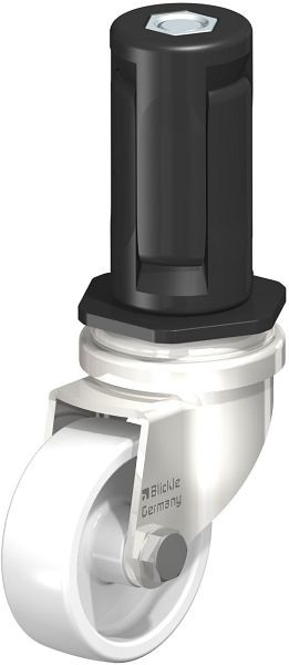 Blickle LRXA-PO 50G-EXR04 Edelstahl-Apparate-Lenkrolle mit Expander, Polyamid, Weiß, 856460