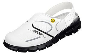 ABEBA ESD-Berufsschuhe Dynamic Clog weiß/ schwarz ESD, OB, Fersenriemen klappbar, verstellbar, Mikrofaser, 37335-41