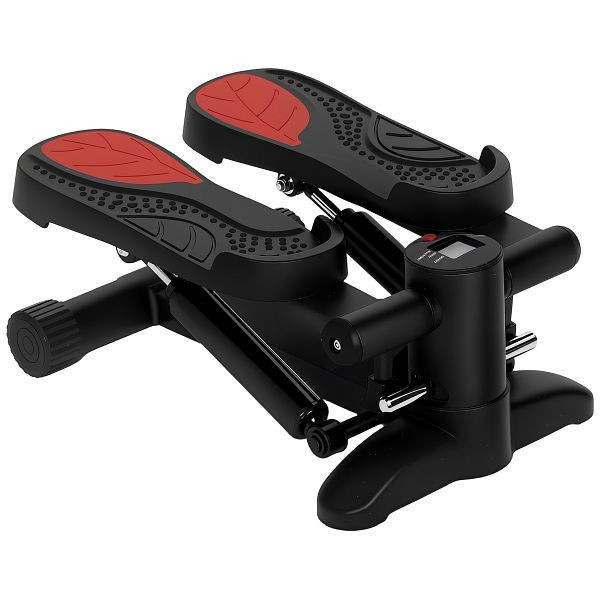 SPORTNOW Mini-Stepper, Kompaktes Stepper-Gerät für Workout, Fitness-Stepper mit LCD-Monitor und rutschfesten Pedalen, Schwarz, A90-373V00BK