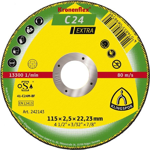 Klingspor C 24 EX Trennscheiben 115 x 2,5 x 22,23 mm gerade, VE: 25 Stück, 242143