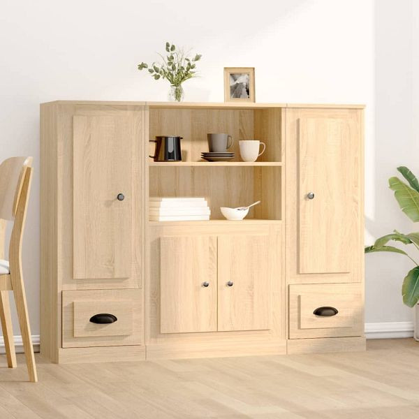 vidaXL Highboards 3 Stück Sonoma-Eiche Holzwerkstoff, 3185314