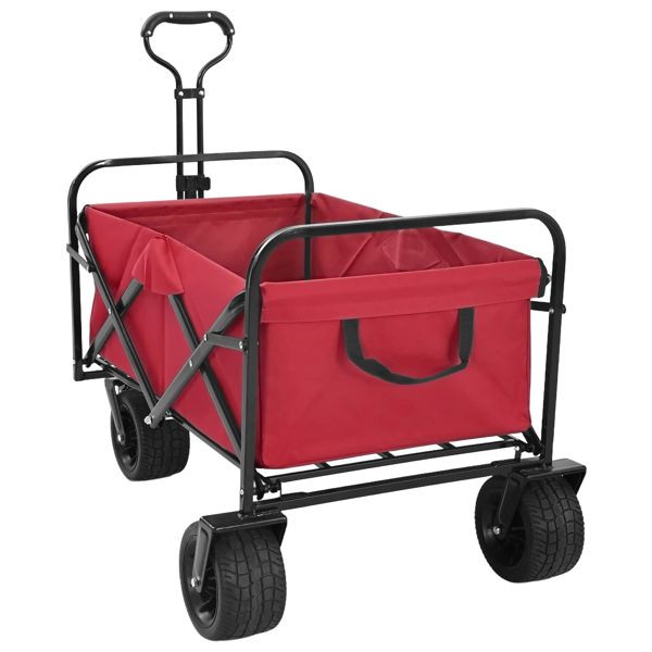 vidaXL Klapp-Handwagen Rot 89 x 63 x 96 cm Stahl und Oxford-Stoff, 42020659