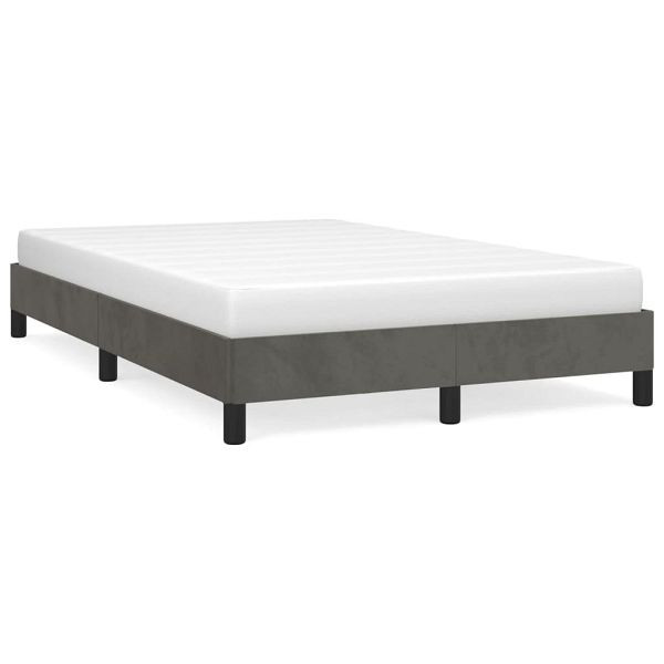 vidaXL Bettgestell Dunkelgrau 120x190 cm Samt, Füllung: Schaumstoff, 379503