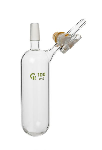 Rettberg Schlenkrohr, 100 ml, Kern NS 14,5/23, seitlicher Glashahn 2,5 mm und Olive 9 mm, 134029324
