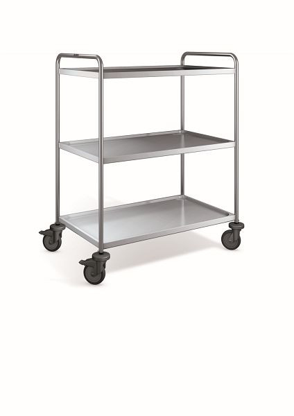 B.PRO SW 10X6-3 BASIC GDD Servierwagen aus rostfreiem Edelstahl mit Kunststoffrollen, 574166