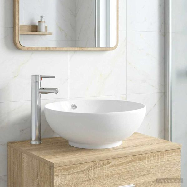 vidaXL Waschbecken fürs Badezimmer Chrom 44 x 44 x 16 cm Metall, 890246