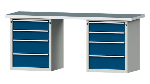 ANKE Werkbänke Kombiwerkbank, Modell 840 V, 2000 x 700 x 840 mm, RAL 7035/5010, UBP 40 mm, 415.104