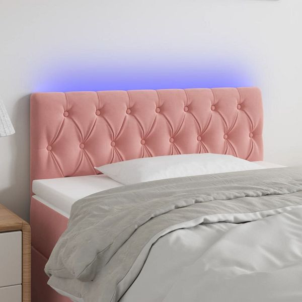 vidaXL LED Kopfteil Rosa 90x7x78/88 cm Samt, Füllung: Schaumstoff, 3121989