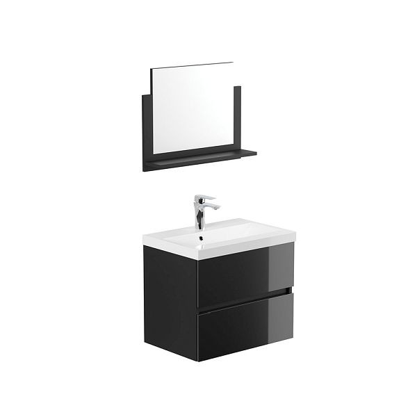 HOME DELUXE Badezimmermöbel WANGEROOGE Deluxe – M Schwarz, 55752