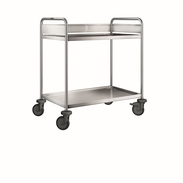 B.PRO ARW 9 X 6-2 Abräumwagen aus rostfreiem Edelstahl mit Kunststoffrollen, 569786