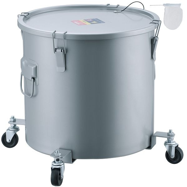 VEVOR Fritteusen-Fetteimer Ölentsorgungsbehälter 60,5 L mit Rollensockel, Rostfreie Kohlenstoffstahlbeschichtung, mit Deckel, Grau, DJLZGYZTTG16KWCSKV0