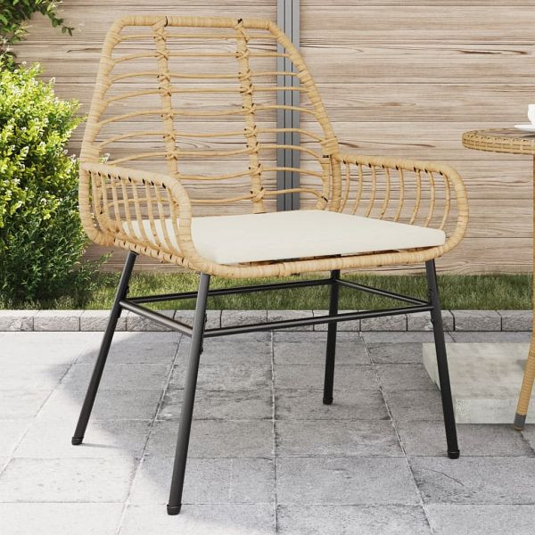 vidaXL Gartenstühle 2 Stück mit Kissen Braun Poly Rattan, 369094