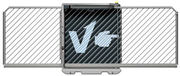 SCHAKE-VECTOR Faltbares Schiebetor V-Gate-Simple, verzinkt, ohne Zutrittskontrolle, mit Bauzaunmodul, mit Laserscanner, VPSEL24VOB0334