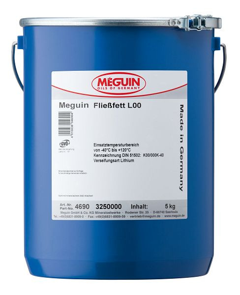 Meguin Fließfett L00, Eimer Kunststoff, VE: 5 kg, 4690