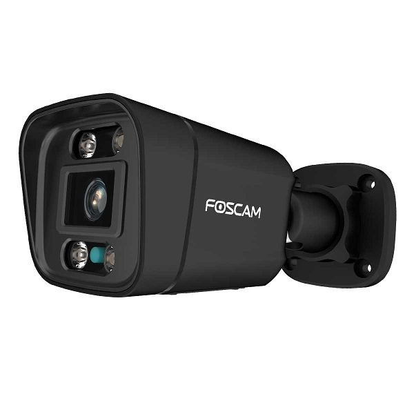 FOSCAM V5EP 5 MP PoE-Überwachungskamera mit integriertem Scheinwerfer und einer Alarmsirene (schwarz), fsv5es