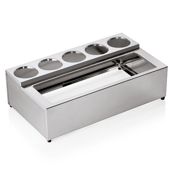 WAS Buffet-Station für fünf Besteck-Zylinder & GN Behälter, Chromnickelstahl, 1595405
