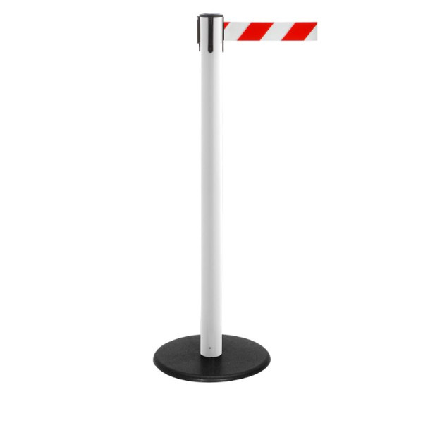 Stein HGS Personenleitsystem -P-Line Famous-, weiß, rot/weiß diagonal (schraffiert), mit Gurtendstück (Standard), Gurtlänge: 2,3 m, 12802-1302