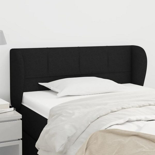 vidaXL Kopfteil mit Ohren Schwarz 93x23x78/88 cm Stoff, 3117128