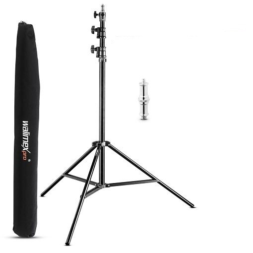 Walimex pro AIR 290 Deluxe Lampenstativ 290 cm, mit Luftfederung, Höhe 107-290 cm, inkl. Transporttasche, 1016405