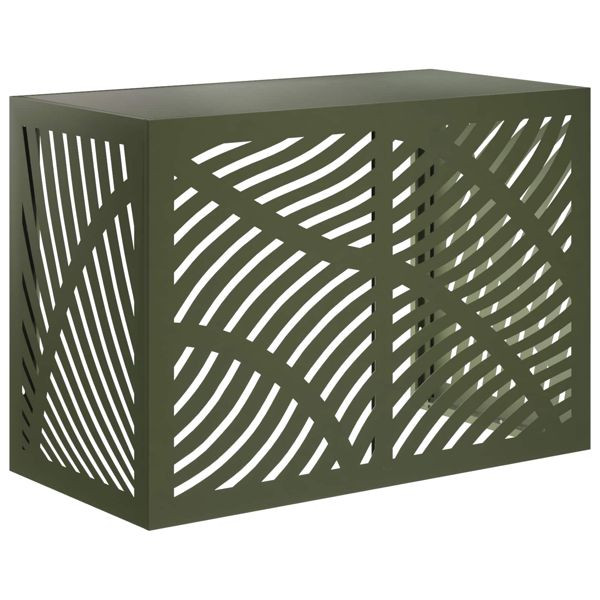 vidaXL Klimaanlagenabdeckung Olivgrün 100 x 50 x 70 cm Stahl, 8014104