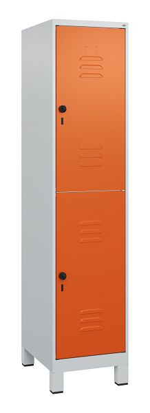 C+P Doppelstöckiger Spind Classic PLUS, Füße, 1800x400x500mm, 7035/2004, Drehriegel, 0803107-12 S10062