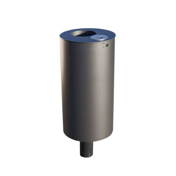 Stein HGS Abfallbehälter -Naxos-, 50 Liter/350x855mm, feststehend/zum Einbetonieren, RAL 9006 weißaluminium, 25297-08