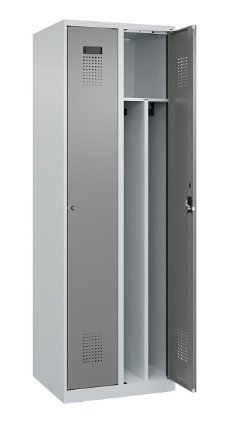 C+P Spind Evolo PLUS, 2 Abteile, 1850x600x500mm, 7035/0004, Verschluss Zylinderschloss, 049000-20F S10041