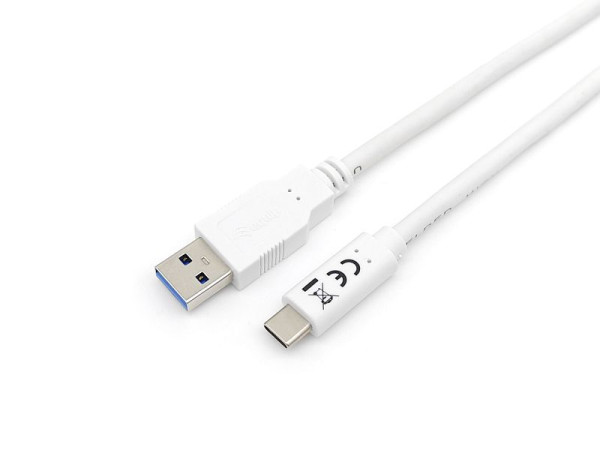 Equip USB 3.2 Gen 1x1 Type-A to C, M/M, 2.0m, White, 128364