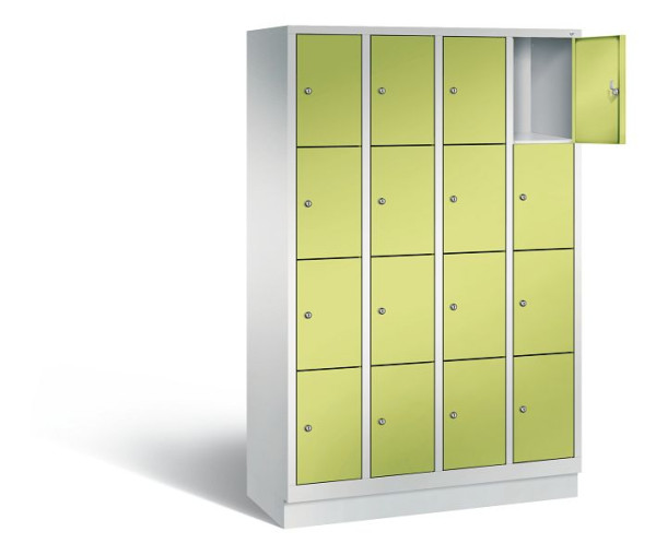 C+P Schließfachschrank Evolo, H1800xB1190xT500mm, Farbe: Lichtgrau / Viridingrün, 48020-404 S10121