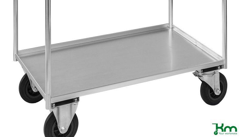 Lagerino Etagenwagen 2 Böden – Vollverschweißt, 1080x450x1000 Mm, 400 Kg Traglast, Blau, Mit Bremsen – Ideal Für Lager & Werkstatt