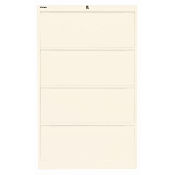 Bisley Hängeregistraturschrank, doppelbahnig, 4 HR-Schubladen, 625 reinweiß, DF4625