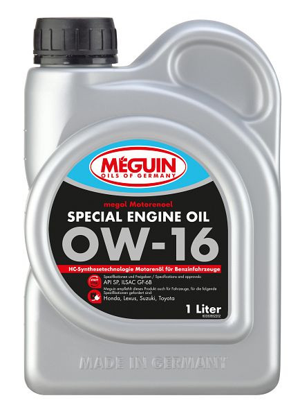Meguin Motorenöl megol Special Engine Oil SAE 0W-16, Kanister Kunststoff, VE: 1 Liter, 33055