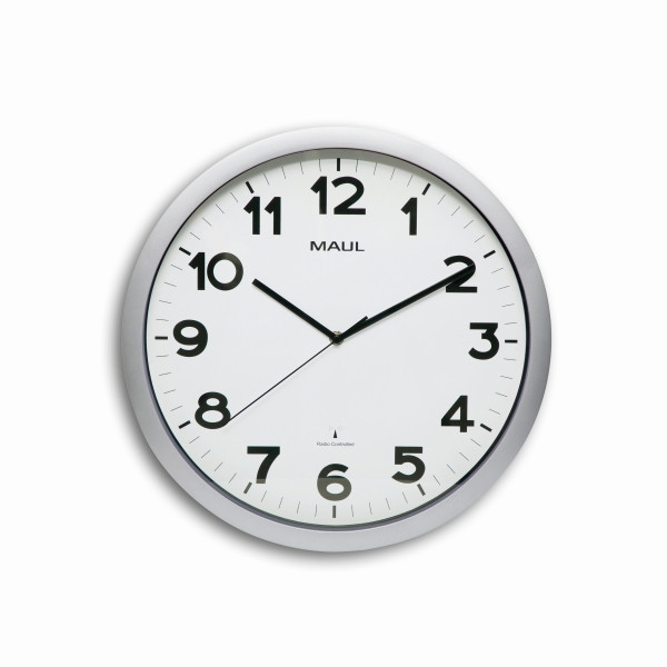 MAUL Wanduhr MAULstep 40RC, inklusive Batterie, silber, 9054095