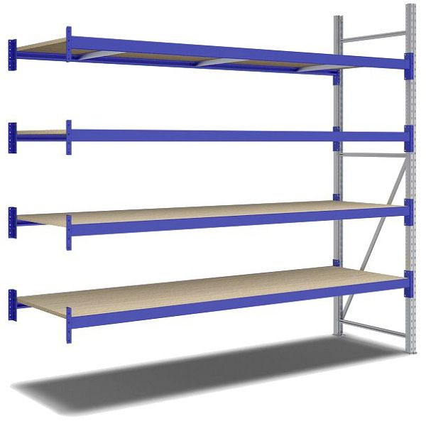 BITO Weitspannregal Set /F2 2500x800x2700 Anbaufeld 4 Ebenen Spanplatte RAL5010 U, C0350-0040