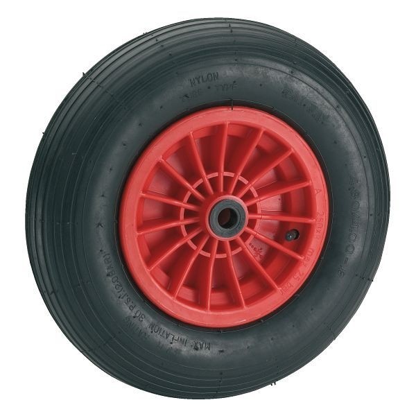 Dörner + Helmer Luftrad mit Kunststofffelge und Rillenprofil (2 PR), 260x85 mm, Nabe 20x88 mm, Gleitlager, Tragkraft 150 kg, 740301