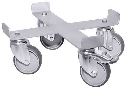 Contacto Rolli aus Edelstahl 18/10 mit 4 verzinkten Lenkrollen 7 cm, 3095/075