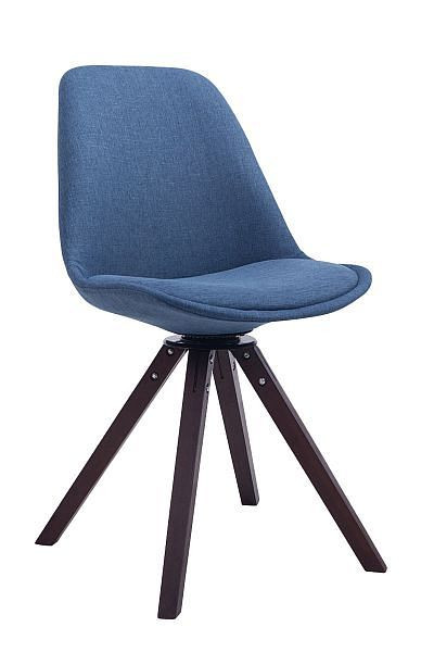 CLP Besucherstuhl Troyes Drehbar Walnuss Stoff Square, blau, 151857410