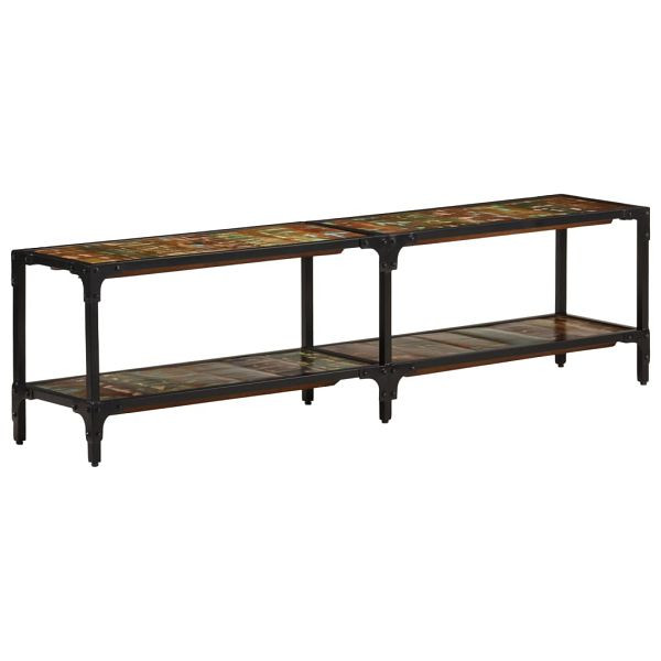 vidaXL TV-Schrank 150x30x41 cm Altholz Massiv, Material: Massives Altholz mit gemischter Farbgebung, pulverbeschichtetes Eisen, 338475