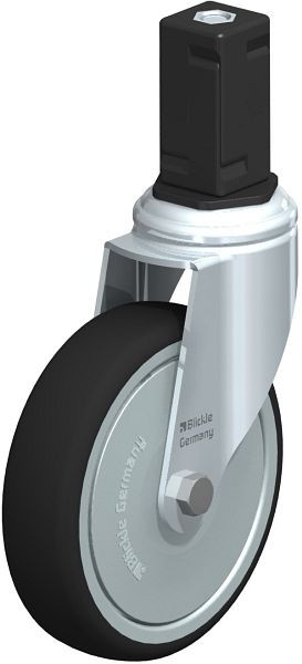 Blickle LKRA-PATH 126K-11-FK-EV15 Apparate-Lenkrolle mit Expander, Thermoplastisches Polyurethan, Grau, 848916